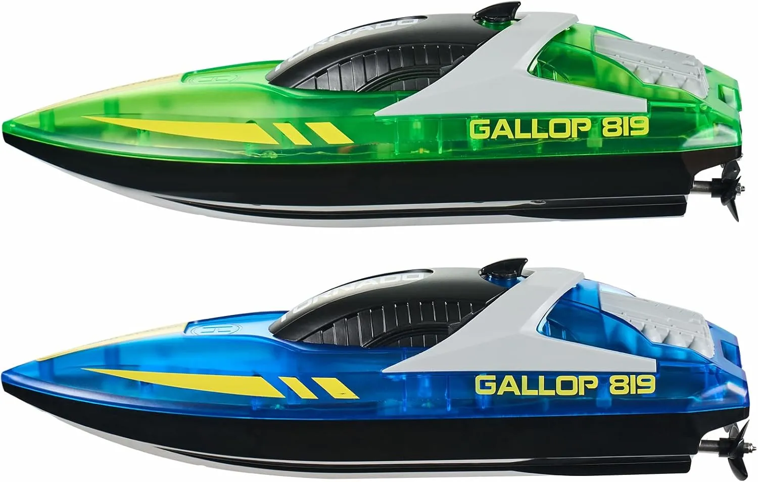 VEVOR RC Boat for Kids, 2Pack Remote Control Boat for Pools & Lakes, Racing Boat with LED Light & 4 Rechargeable Batteries, Whole Body Waterproof, Water Play Toy Gift for Adults Boys & Girls