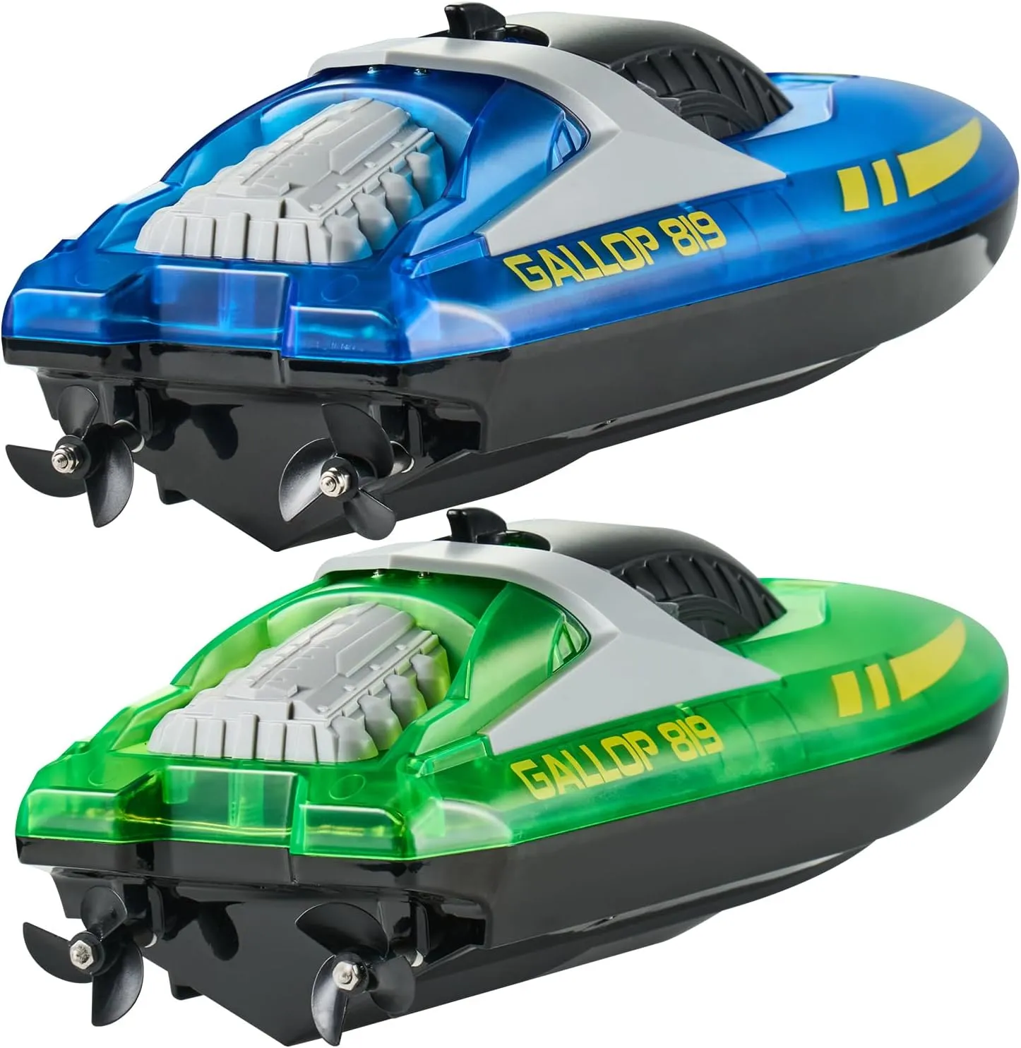 VEVOR RC Boat for Kids, 2Pack Remote Control Boat for Pools & Lakes, Racing Boat with LED Light & 4 Rechargeable Batteries, Whole Body Waterproof, Water Play Toy Gift for Adults Boys & Girls