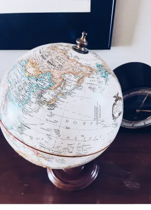 Vintage World Globe on Elegant Wooden Base