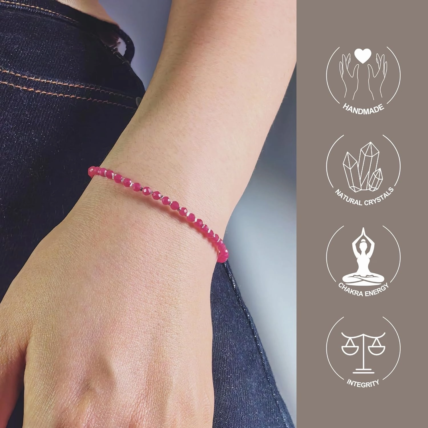 Vintage Real Natural Ruby Bracelet 0.12x0.12″ Round Shape Gemstone 925 Sterling silver Overlay Handmade Cuff Crystal Jewelry