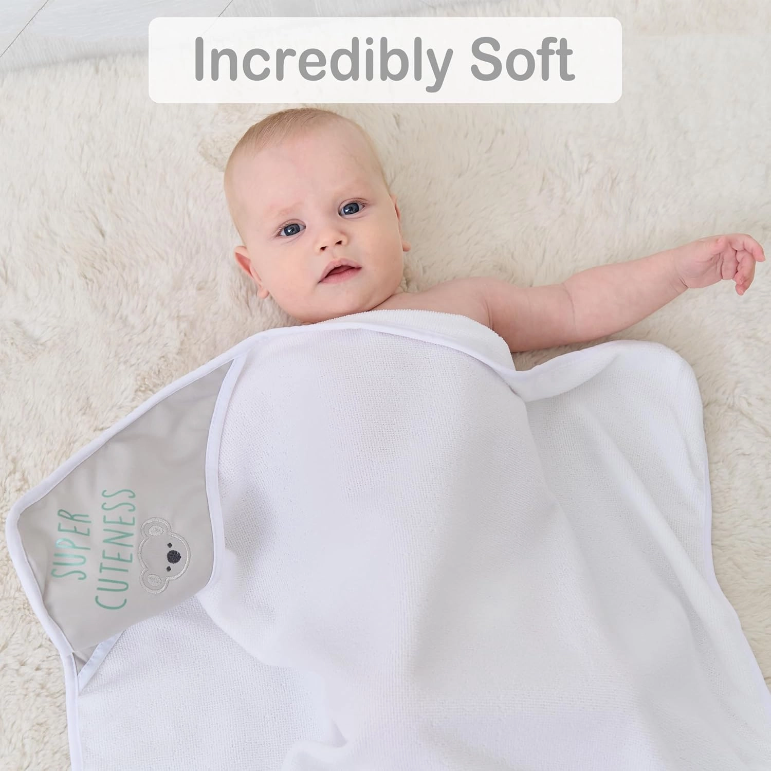 Viviland Baby Towels and Baby Wash Cloths Set Hooded Baby Towels Baby Wipes Absorbent Bath Face Towels Burp Cloths or Face Towels for Girl Boy 6-Pack Size 28 x 28 Inch(Grey Koala)