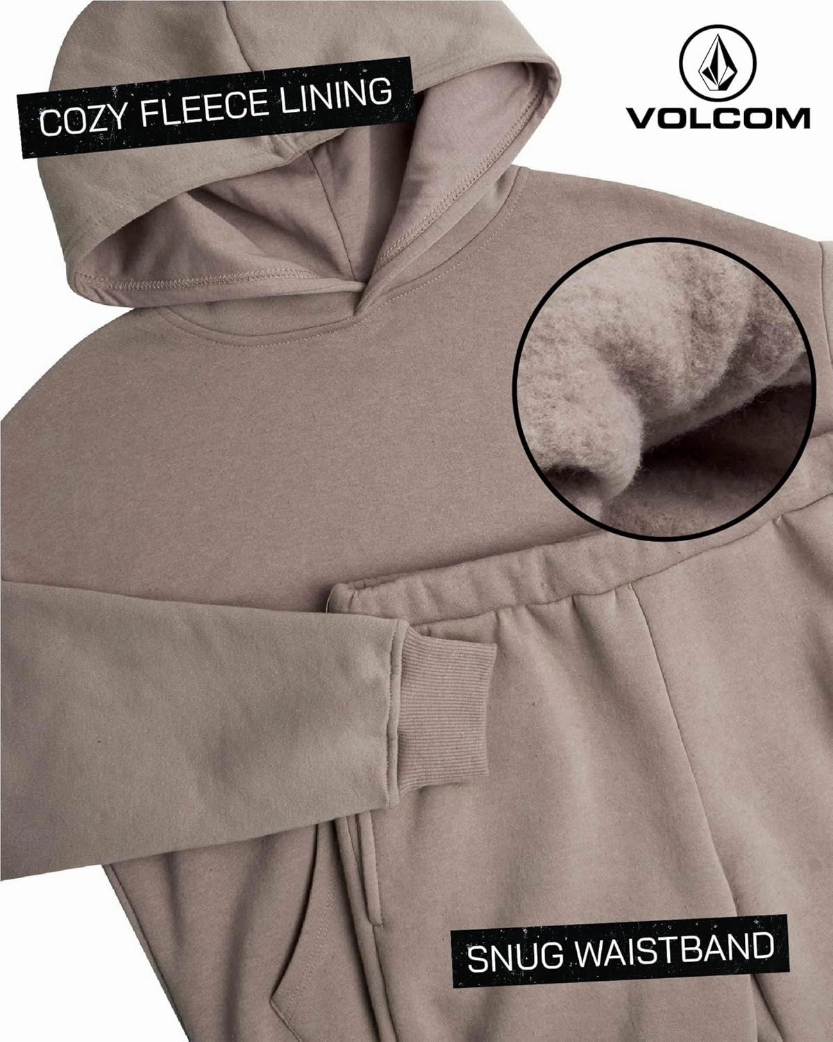 Volcom Boys' Active Tracksuit Set - 2 Piece Athletic Performance Fleece Hoodie Sweatshirt and Jogger Sweatpants (Sizes: 4-20)