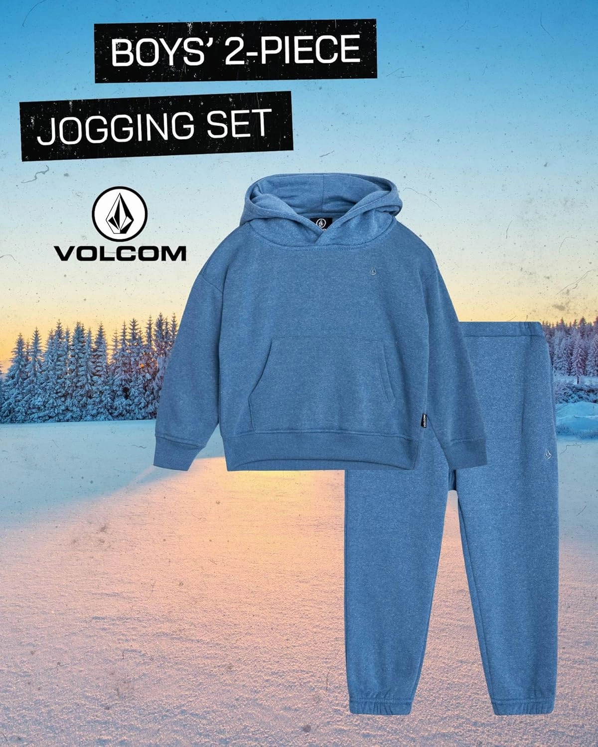 Volcom Boys' Active Tracksuit Set - 2 Piece Athletic Performance Fleece Hoodie Sweatshirt and Jogger Sweatpants (Sizes: 4-20)