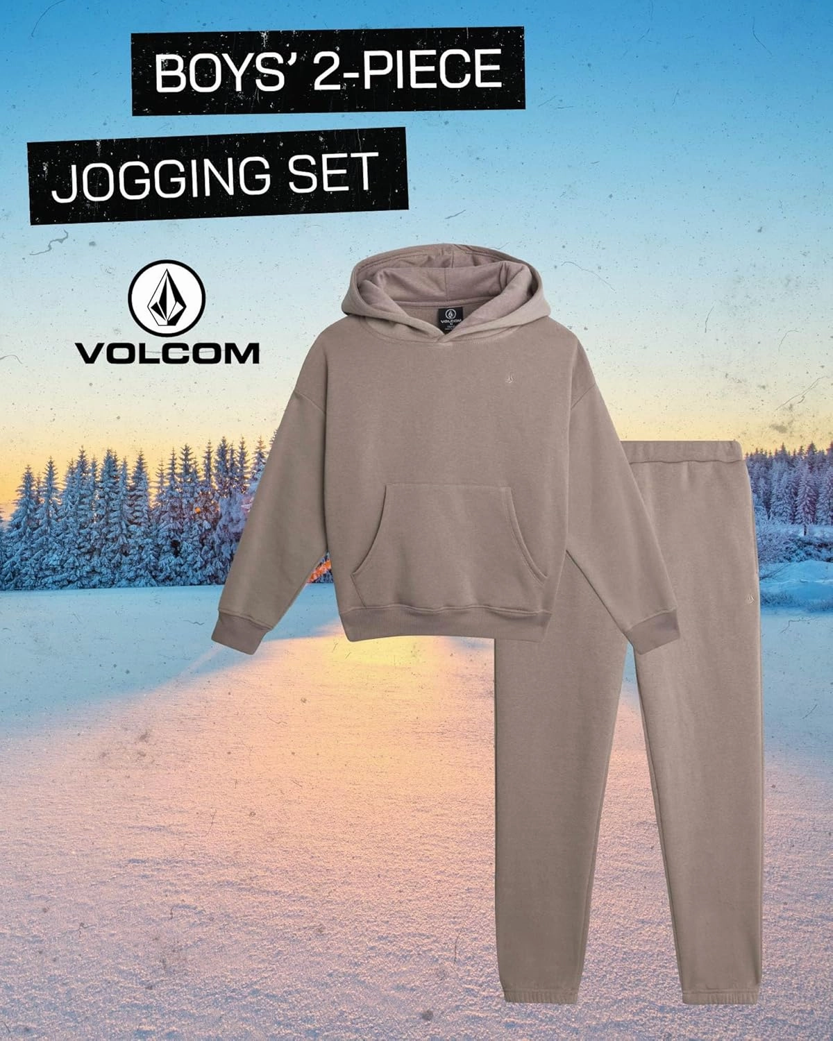 Volcom Boys' Active Tracksuit Set - 2 Piece Athletic Performance Fleece Hoodie Sweatshirt and Jogger Sweatpants (Sizes: 4-20)