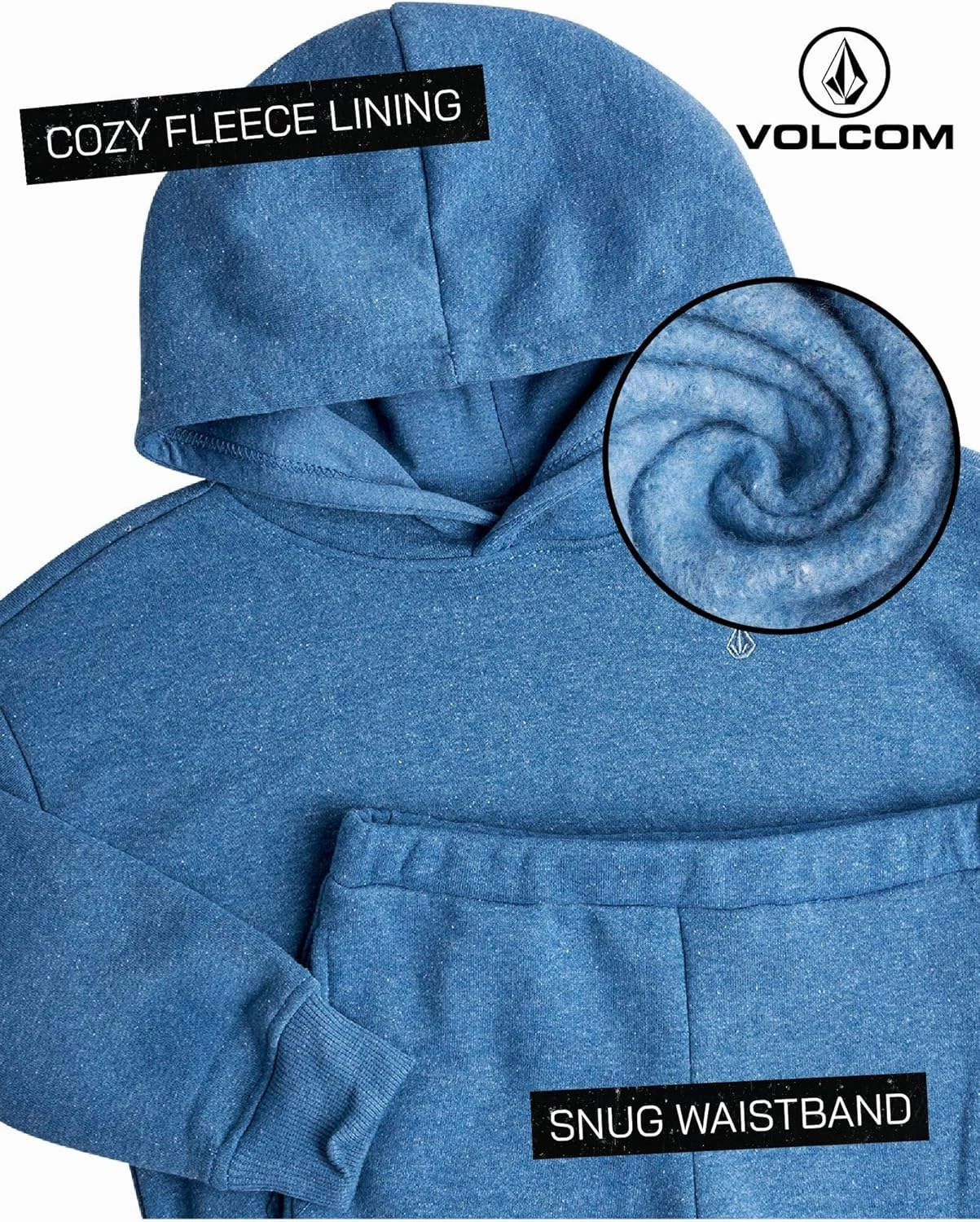 Volcom Boys' Active Tracksuit Set - 2 Piece Athletic Performance Fleece Hoodie Sweatshirt and Jogger Sweatpants (Sizes: 4-20)