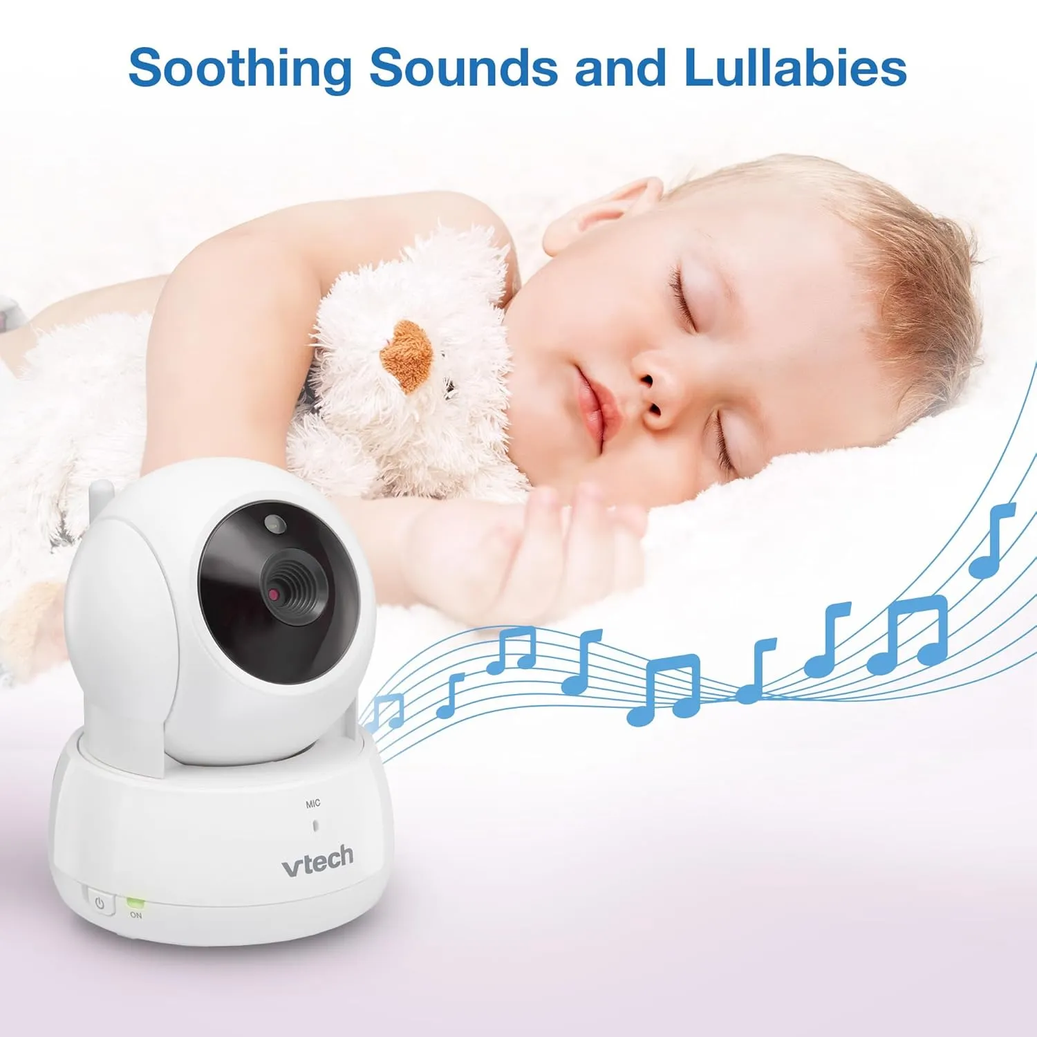 VTech VM924-2 Remote Pan-Tilt-Zoom Baby Monitor with 2 Cameras & Audio,5" LCD Screen,Up to 17Hrs Video Streaming&31Hrs Battery for Audio,Night Vision,1000ft Range,Soothing Sounds,Temperature Sensor