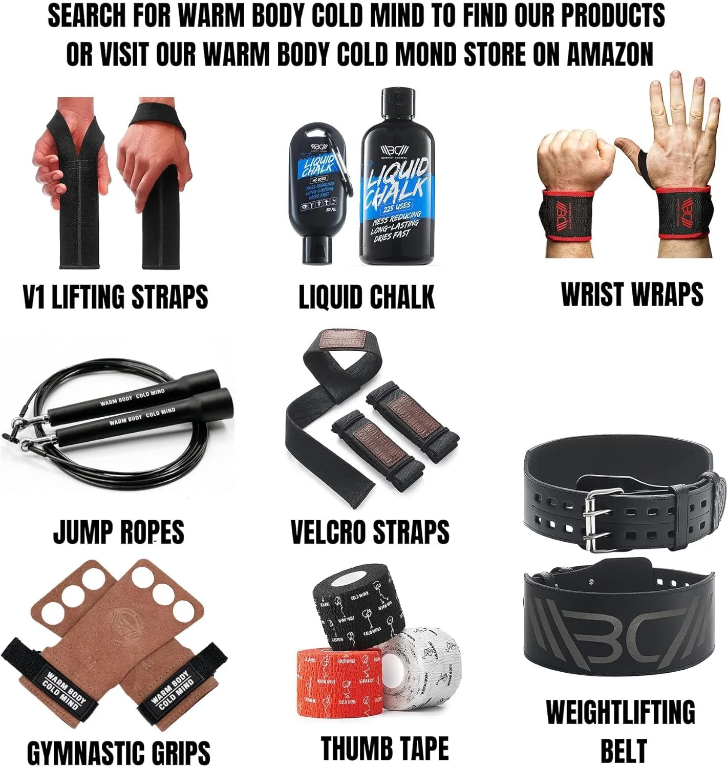 WARM BODY COLD MIND Lifting Thumb Tape for Olympic Weightlifting - Hook Grip Tape for Powerlifting, Cross Training, Gym Tape, Workout, Weight Lifting Tape, Athletic Finger Wrap