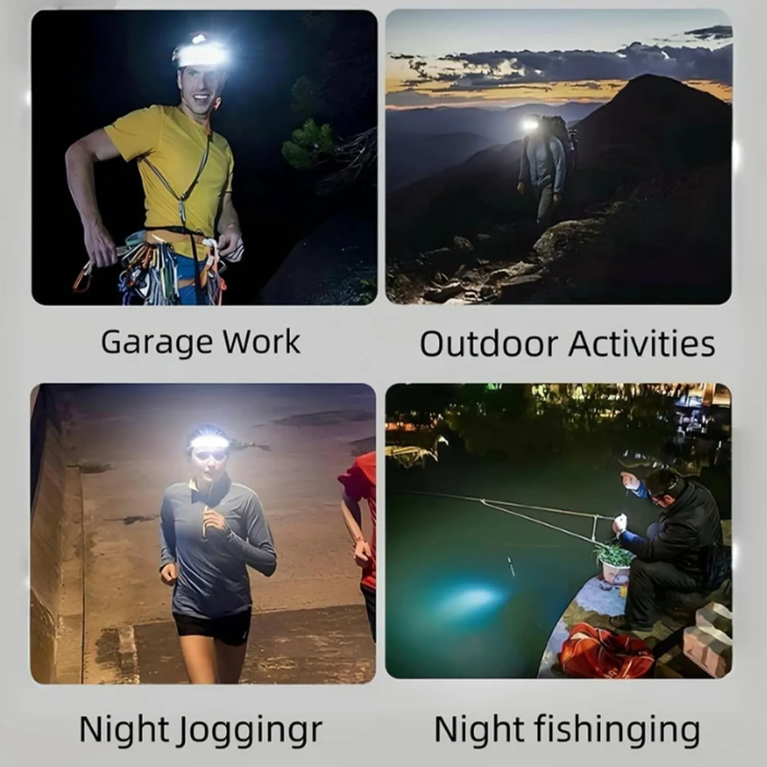 Wave-Pro 230° Ultra-Light Motion-Sensing Headlamp,Wave Pro Rechargeable Headlamp - Ideal for Camping & Outdoor Adventures - Features 3 Front-Facing LED Strips (2 Pcs)
