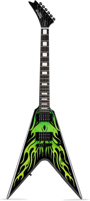 WestCreek CERBERUS Solid Body Electric Guitar, V Heavy Metal Guitar, Heavy Metal Pickups, Rounded End Frets, Rosewood Fingerboard, Mahogany Body（CB-2） (Hot Green)