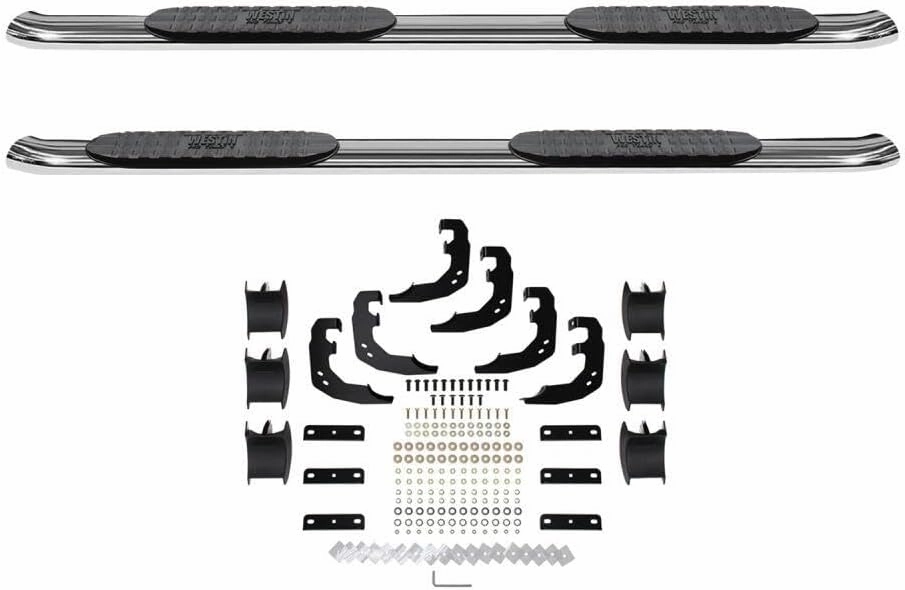 Westin 21-24080 Pro Traxx 4 Oval Nerf Step Bars fits 2019-2023 Ram 1500 Crew Cab (Excl. Ram 1500 Classic) Polished SS 1 Pair