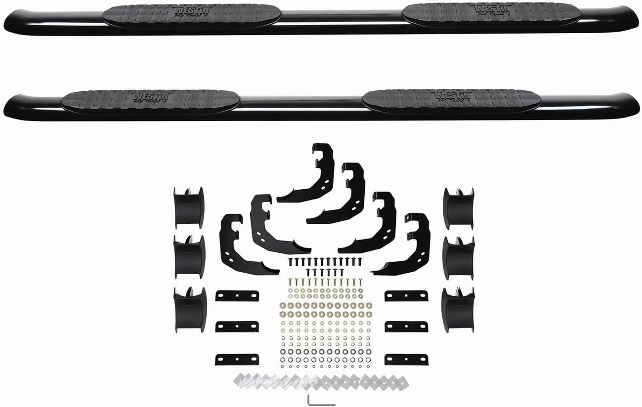 Westin 21-24085 Pro Traxx 4 Oval Nerf Step Bars fits 2019-2023 Ram 1500 Crew Cab (Excl. Ram 1500 Classic) Black 1 Pair