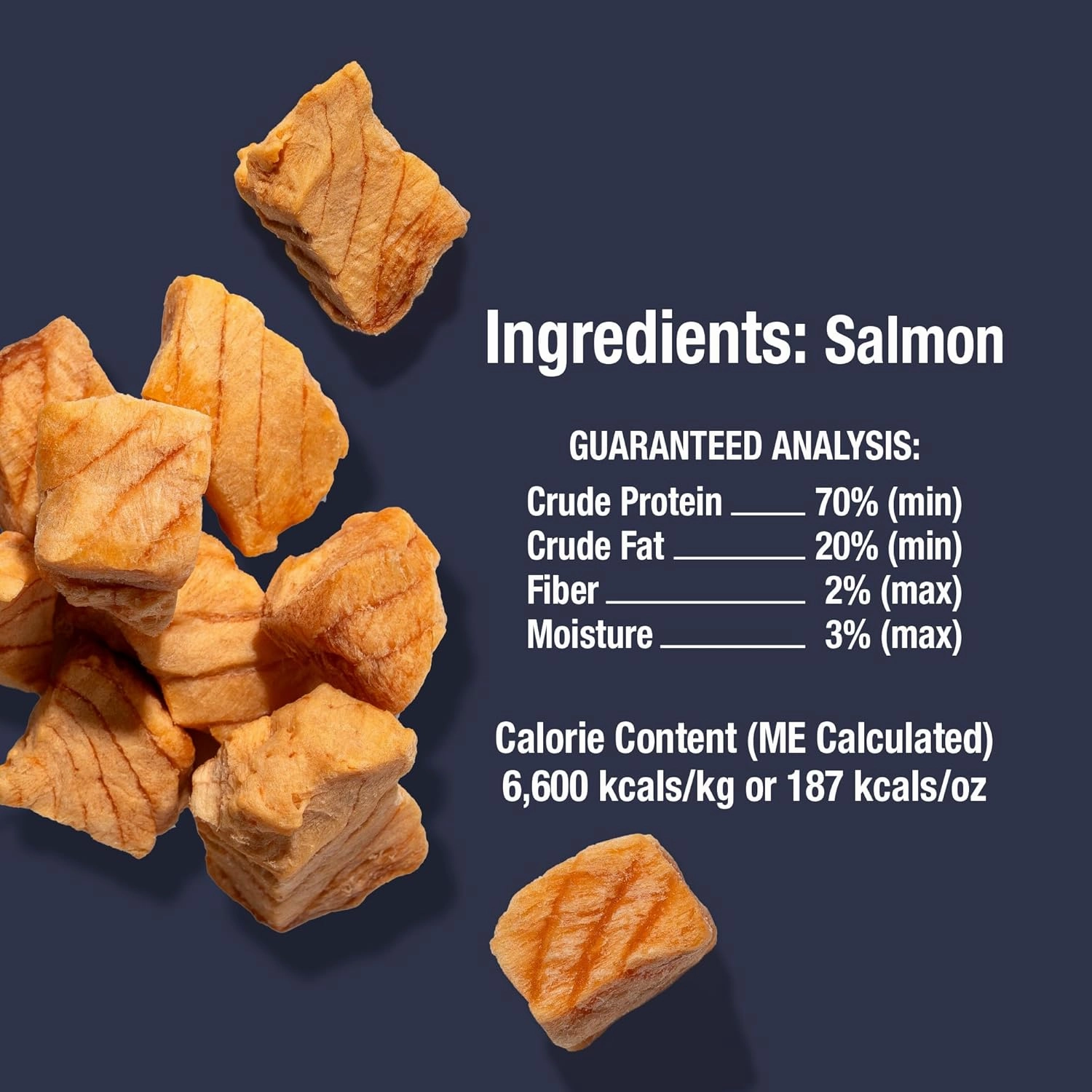 Whole Life Cat Just One Salmon Freeze Dried Cat Treats - Human Grade High Protein Food, Healthy Training Snacks, Freeze Dried Salmon Food Toppers, USA Made Natural Treats - 7.5 oz (Pack of 1)