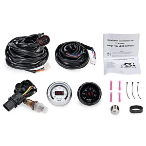 Wideband UEGO Air/Fuel Ratio Gauge 30-4110 Black, LSU 4.9 Lambda WideBand O2 Oxygen Sensor 17025, AFR Sensor Controller Gauge 30-0300 White, Gauge & Sensor Kit Compatible with 30-4110 30-0310