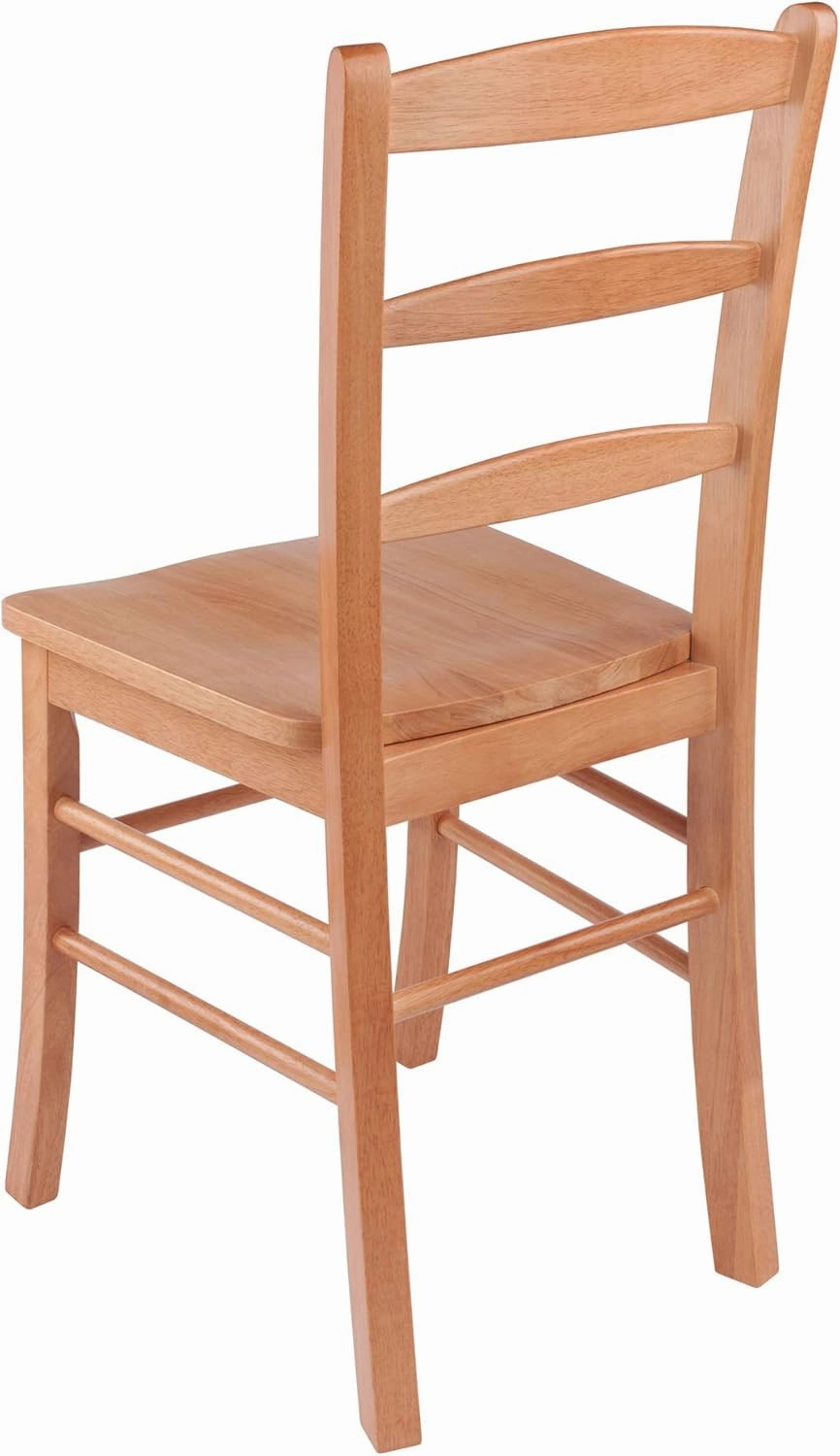 Winsome Wood Ladder Back Chair, Light Oak, 2 Pieces (34232), FURNITURE
