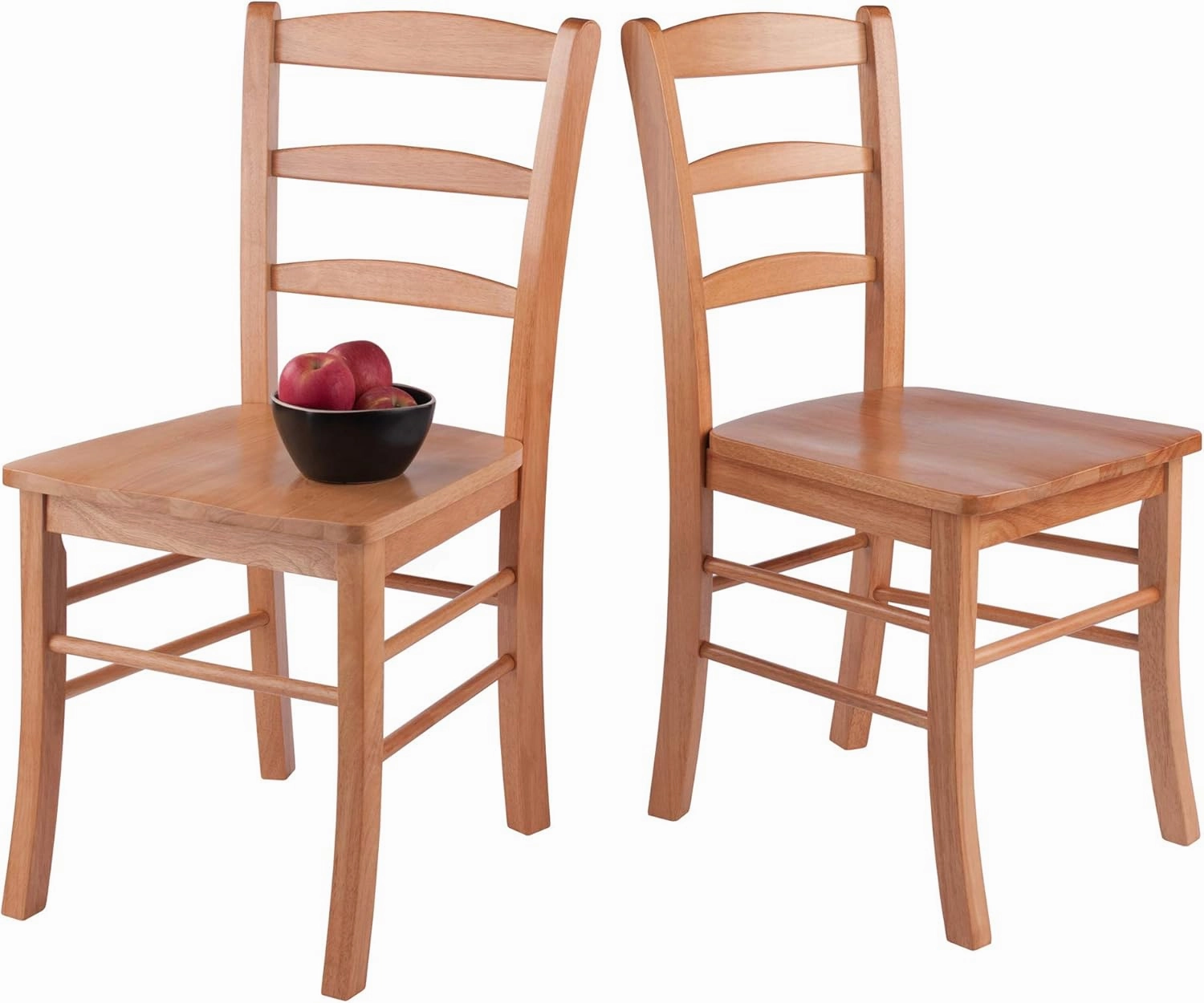 Winsome Wood Ladder Back Chair, Light Oak, 2 Pieces (34232), FURNITURE