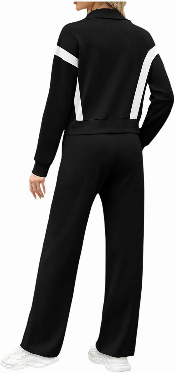 Women Active Wear 2 Piece Sets Sports Tracksuit Zipper Sweatshirt Matching Pants Sets Athletic Clothing Sets