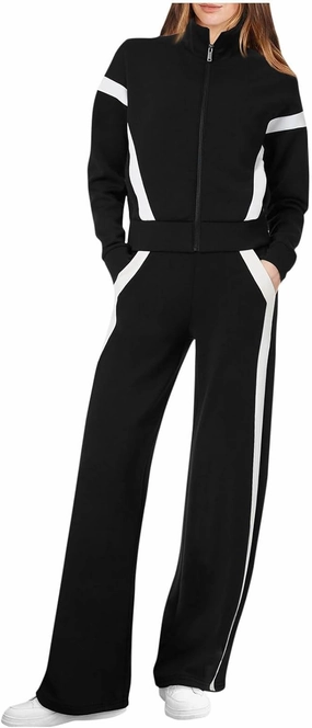 Women Active Wear 2 Piece Sets Sports Tracksuit Zipper Sweatshirt Matching Pants Sets Athletic Clothing Sets