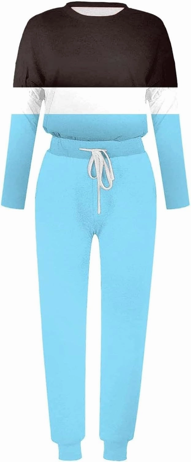 Women's 2 Piece Outfits Long Sleeve Crewneck Pullover Tops and Long Pant Tracksuit Sweatsuits with Sweatpants 2 Piece