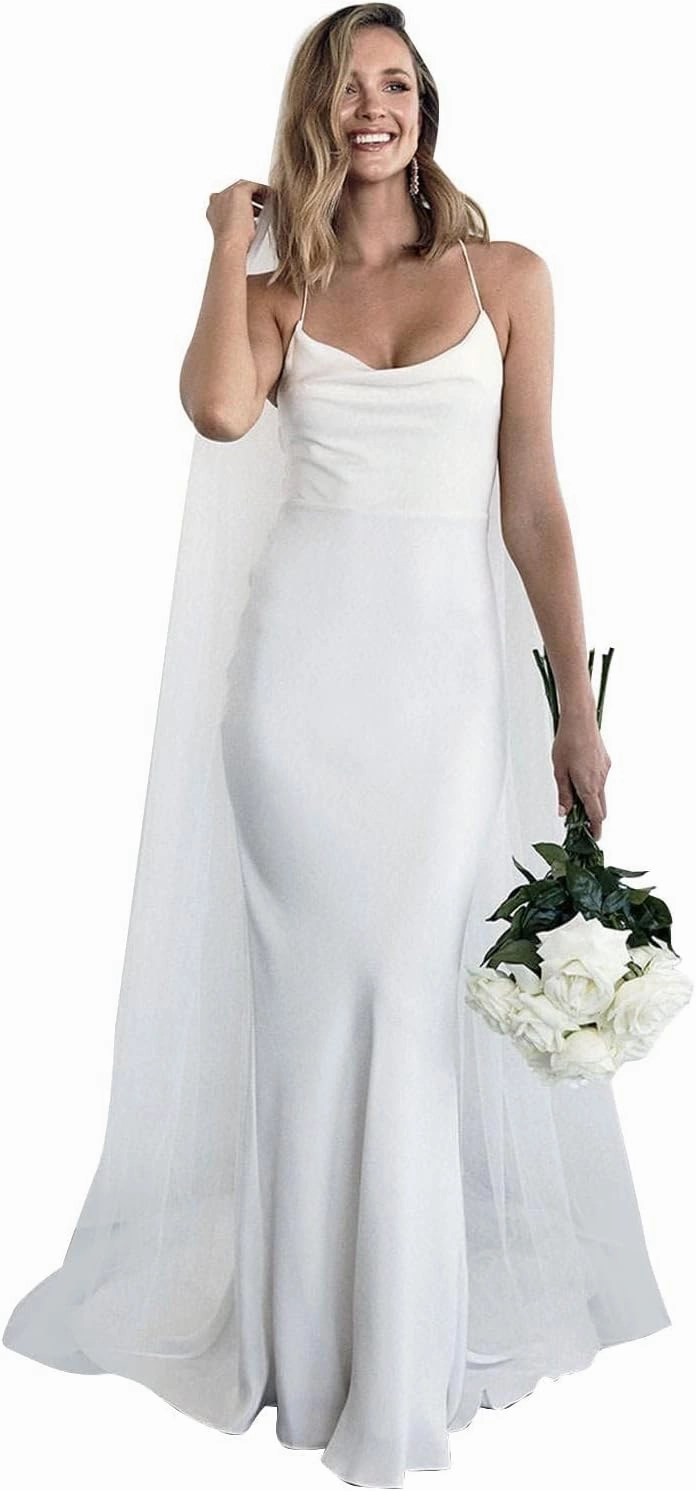 Women's Elegant Beach Wedding Dresses for Bride 2025 Lace Bohemian Wedding Dresses Long Satin Bridal Gowns
