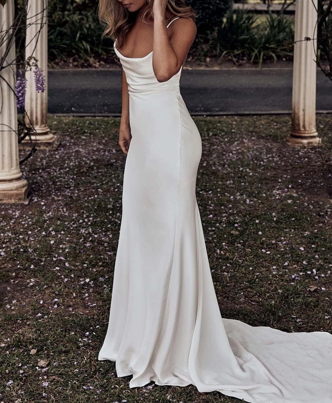 Women's Elegant Beach Wedding Dresses for Bride 2025 Lace Bohemian Wedding Dresses Long Satin Bridal Gowns