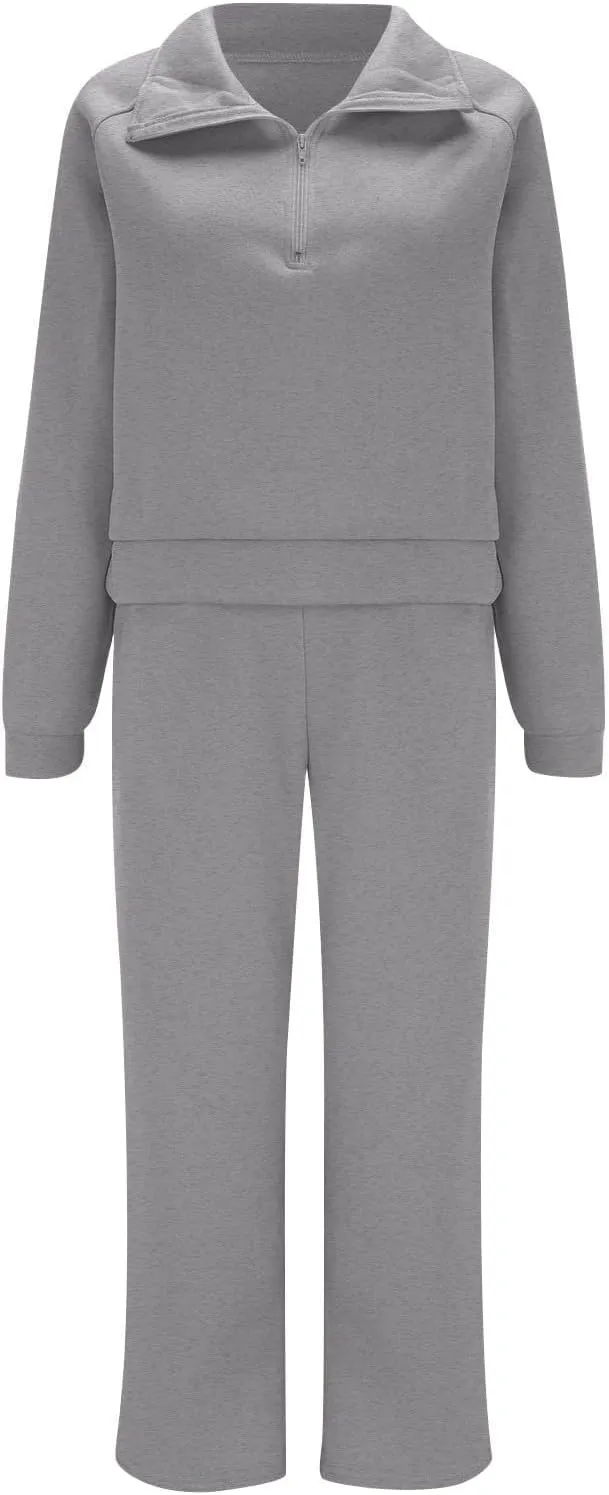 Womens 2 Piece Outfits Daily Solid Color Pants Spring and Autumn Set Lounge Fall Slim and Thin Sweatpants