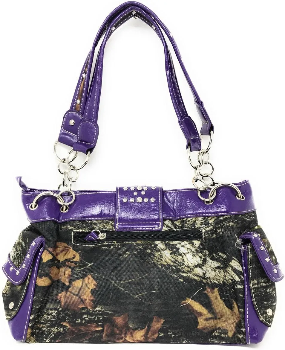 Women's Belt Buckle Purse Camou Handbag Purse in 5 colors