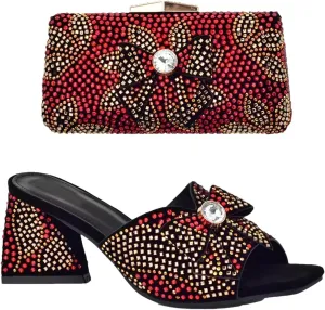 Women's Italian Diamond Bridal Set - Luxury Wedding Shoes & Evening Bag
