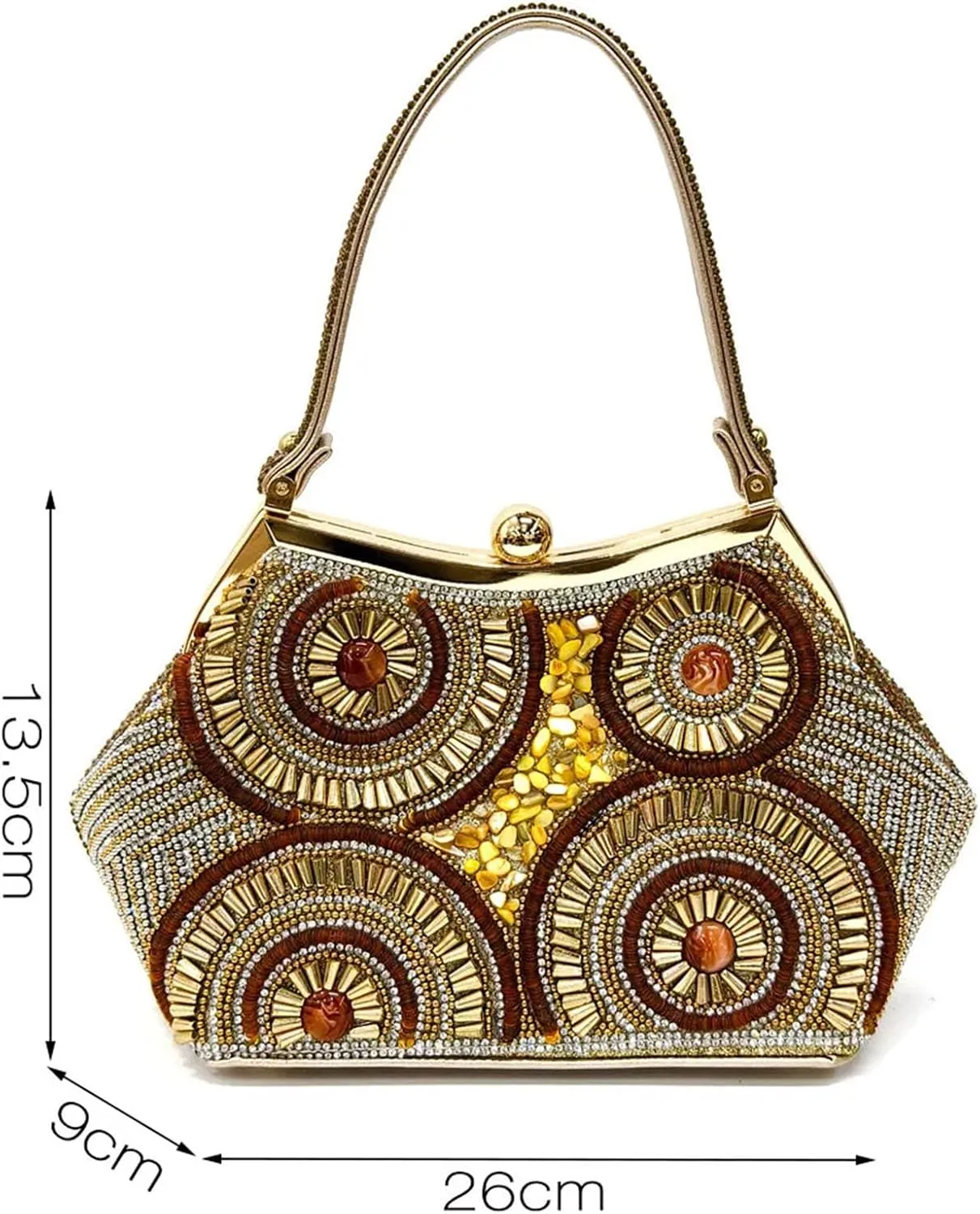 Women's Italian Embossed Luxury Set - Diamond-Encrusted Pumps & Vintage-Inspired Clutch for Mature Elegance