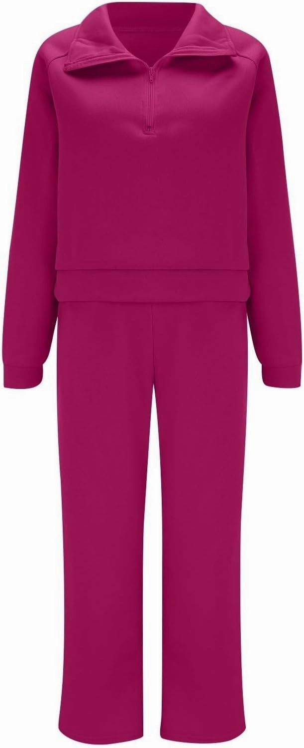Womens 2 Piece Outfits Daily Solid Color Pants Spring and Autumn Set Lounge Fall Slim and Thin Sweatpants