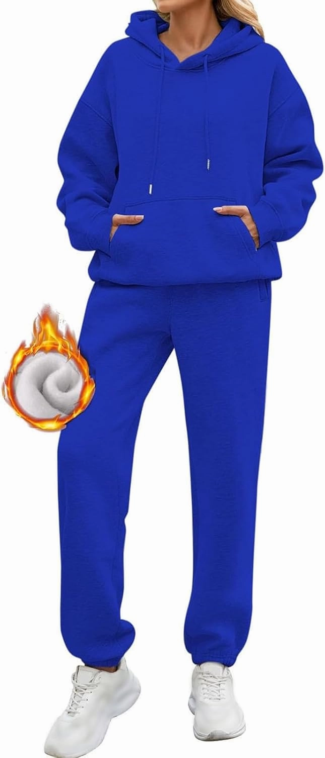 Womens Sweatsuits 2 Piece Set Oversized Matching Sweatshirt Baggy Fashion Lounge Sweatpants Set Tracksuit