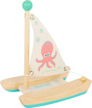wooden toys Small Foot Wooden Toys Octopus Catamaran Premium Water Toy Designed for Children 2  Years (11656)
