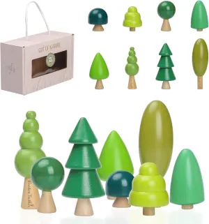 Wooden Tree Toy Pack of 8 Wood Miniature Tree Set Various Sizes Natural Wooden Trees Mini Trees for Home Decor and Crafts Garden Accessories Creative Gift for 36  Months