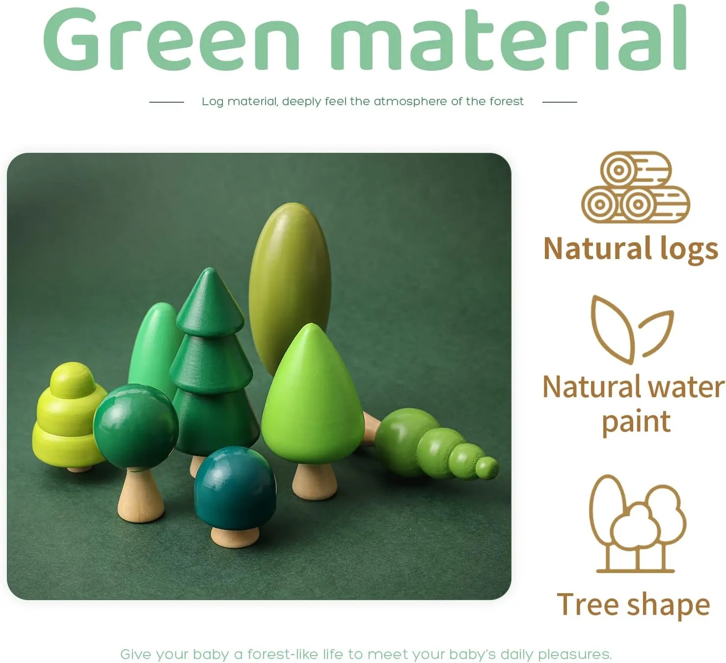 Wooden Tree Toy Pack of 8 Wood Miniature Tree Set Various Sizes Natural Wooden Trees Mini Trees for Home Decor and Crafts Garden Accessories Creative Gift for 36  Months