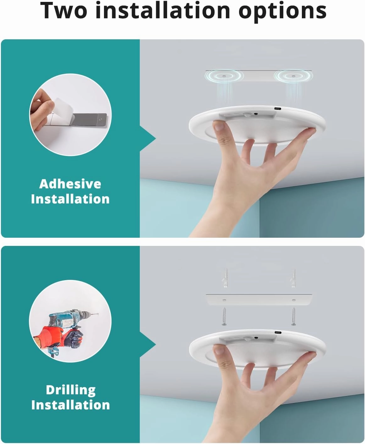 wowatt 4Pcs Battery Operated Ceiling Lights Rechargeable Motion Sensor Light Indoor Wireless Shower Light with Remote 3000K 4500K 6500K 7.48in Dimmable Timing Motion Activated Light for Closet Shower