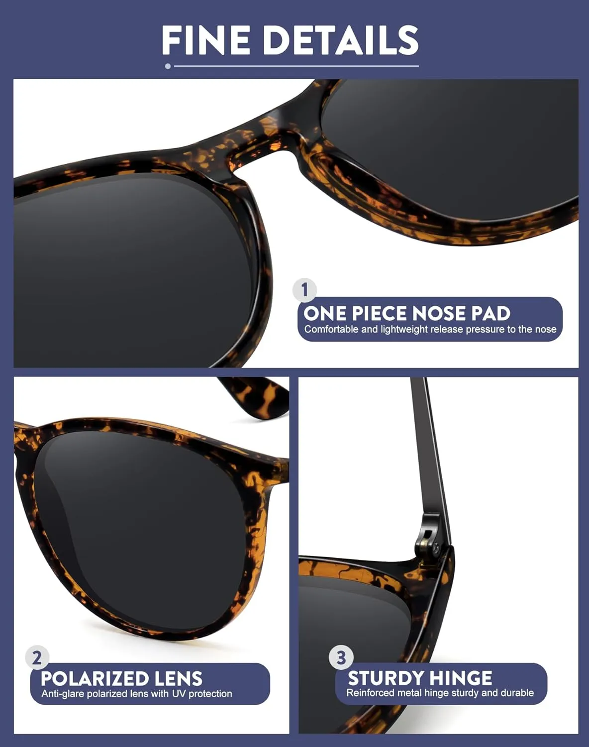 WOWSUN Retro sunglasses womens 2024 trendy round classic glasses