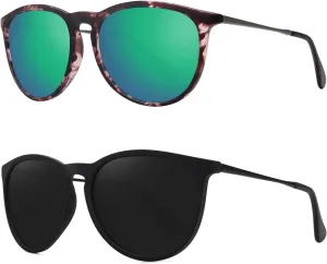 WOWSUN Retro sunglasses womens 2024 trendy round classic glasses