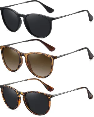 WOWSUN Retro sunglasses womens 2024 trendy round classic glasses