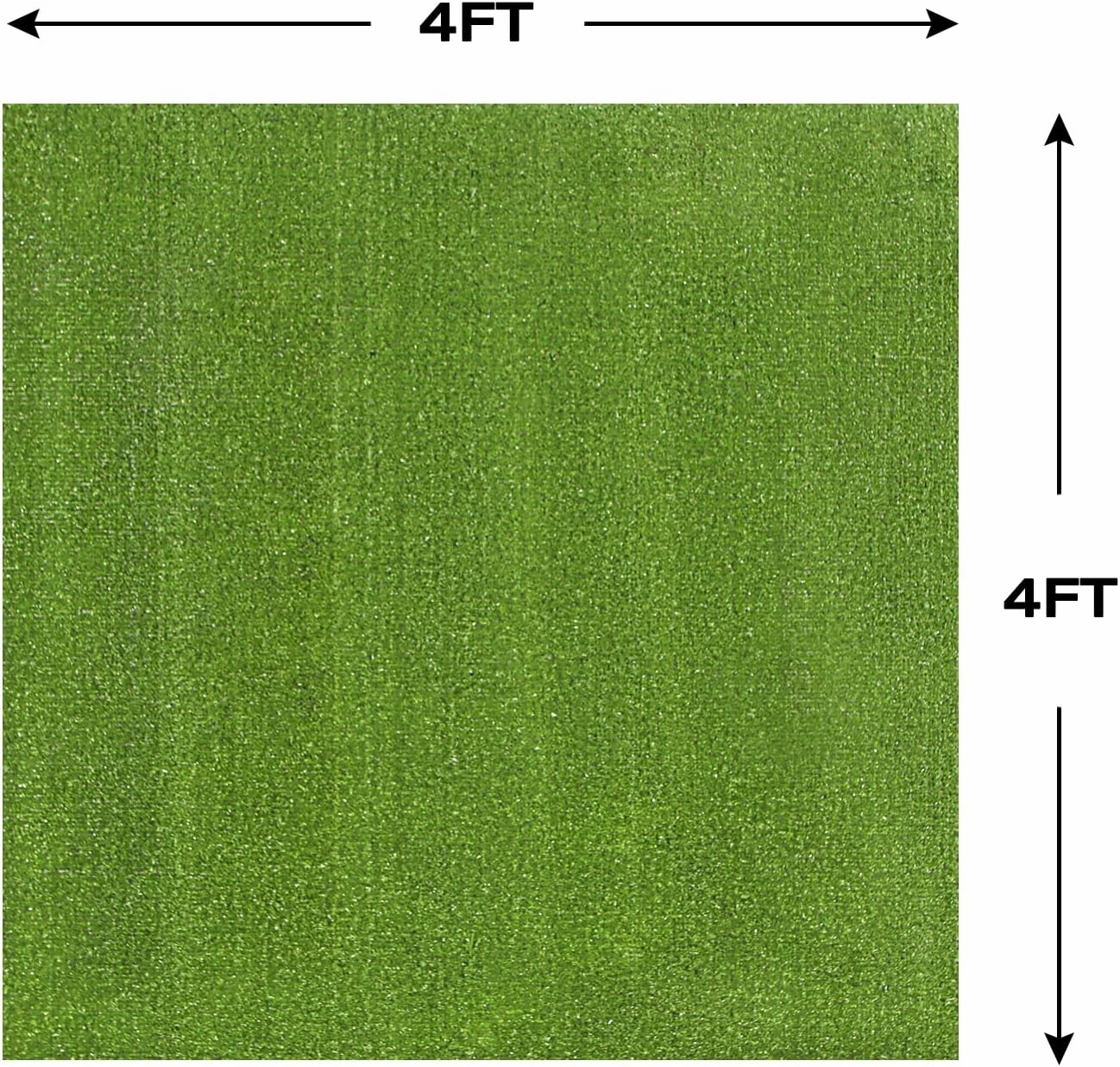 XLX TURF Outdoor Artificial Grass Rug 4FT X 4FT, Green Synthetic Turf Floor Mat for Balcony, Patio, Yard, Pets Dogs Grass Pad