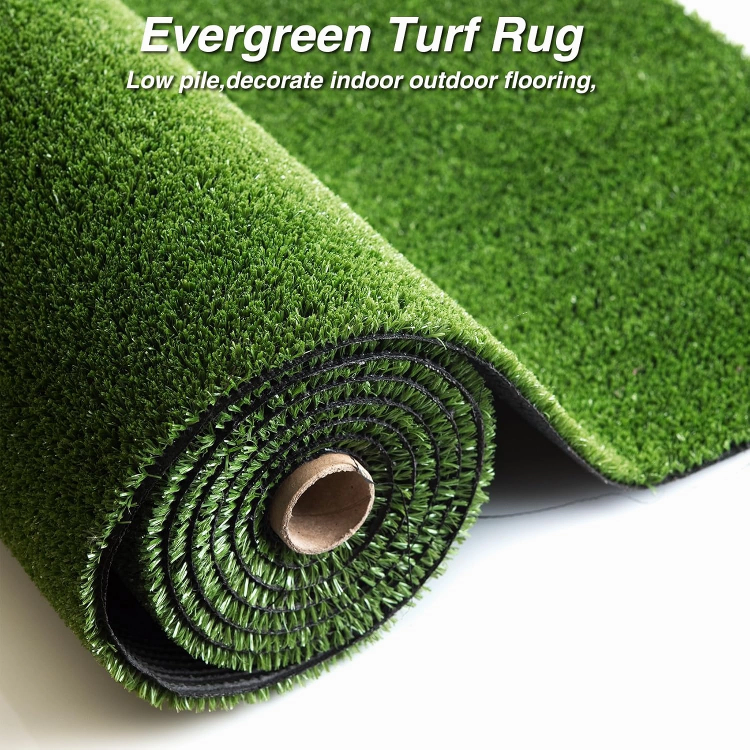 XLX TURF Outdoor Artificial Grass Rug 4FT X 4FT, Green Synthetic Turf Floor Mat for Balcony, Patio, Yard, Pets Dogs Grass Pad