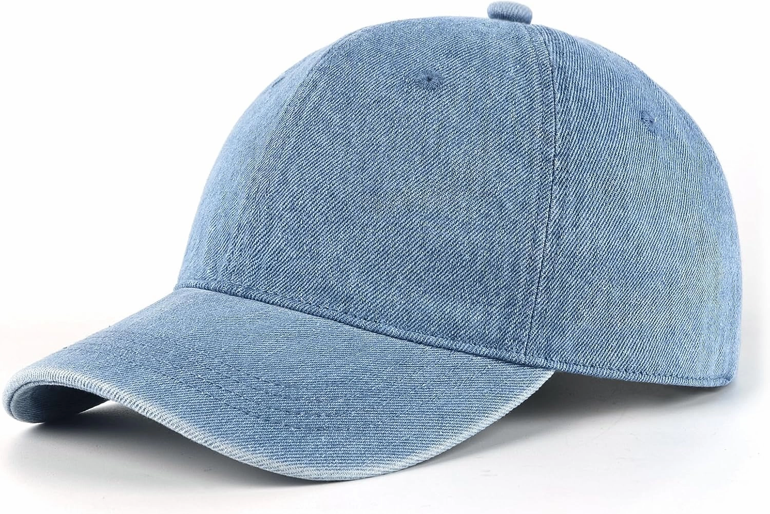 XXL Oversize Washed Denim Baseball Cap,Low Profile Jean Sports Cap for Big Heads 23.5"-25.5",Large Pigment Dyed Dad Hat