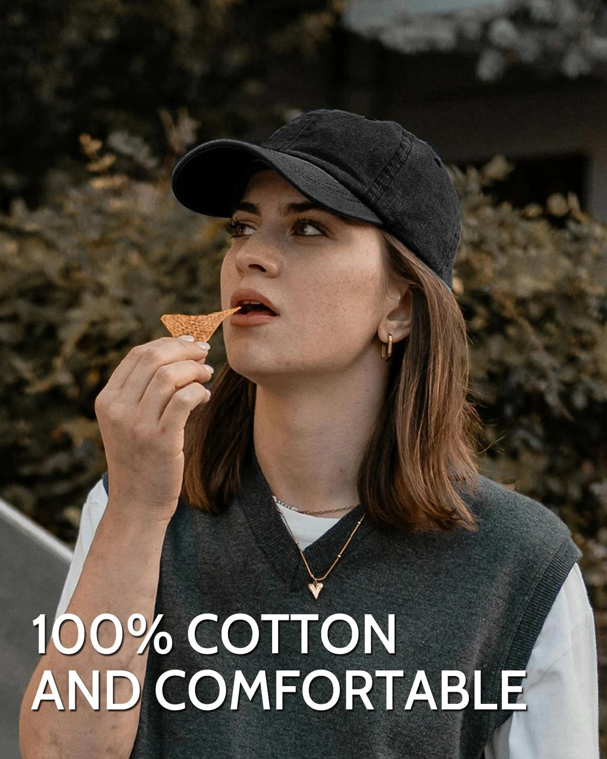 XXL Oversize Washed Denim Baseball Cap,Low Profile Jean Sports Cap for Big Heads 23.5"-25.5",Large Pigment Dyed Dad Hat