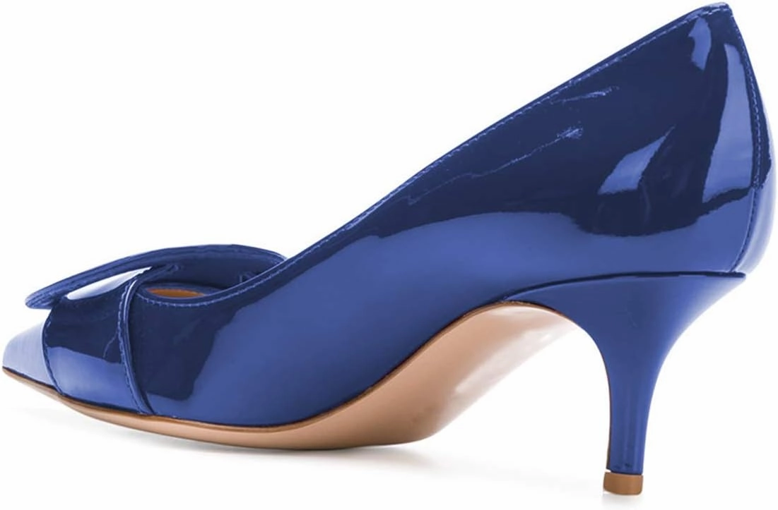 YDN Women Classic Pointed Toe Slip on Pumps Kitten Low Heel Office Shoes with Buckle Size 4-15 US