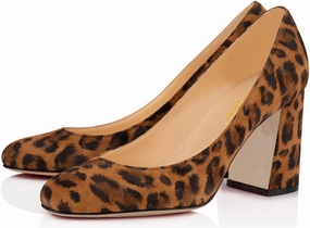 YDN Women Classic Round Closed Toe Pumps Pumps Slip on Chunky Block High Heel Slide Suede Patry Office Comfy Ladies Dress Shoes