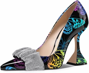 YDN Women Pointed Toe Slip on Pumps Special Kitten High Heel Shoes Party Prom Dress Lady Size 4-16 US