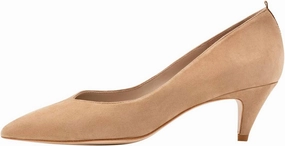 YDN Women Pointed Toe Suede Kitten Low Heels Pumps Classic Slip On Formal Work Dressy Shoes