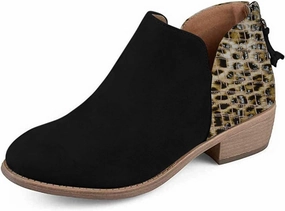 YDN Womens Mid Heels Ankle Booties Almond Toe Block Low Heels Pumps Classic V Cut Back Zipper Shoes Size 4-15 US