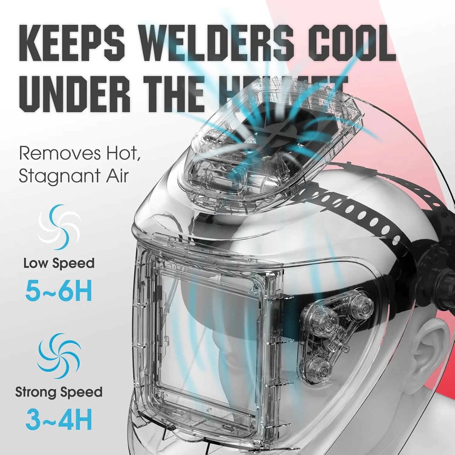YESWELDER Auto Darkening Welding Helmet with Fan and LED Light, True Color 4 Arc Sensor for TIG MIG ARC Welding Hood