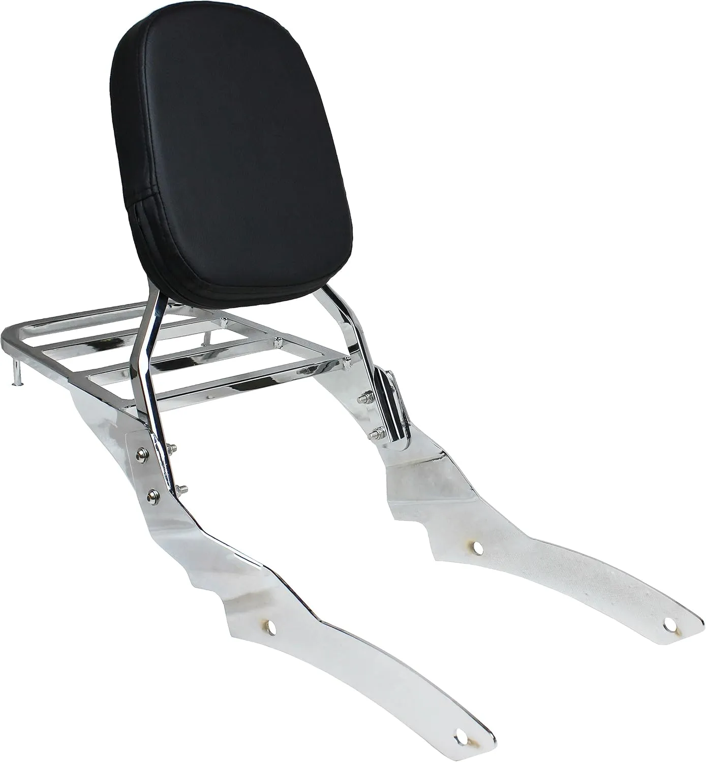 YHMOTO Motorcycle Sissy Bar Backrest with Luggage Rack For Yamaha VStar 650 400 DS650 Classic DS400 V star 1998-2023 (Chrome)