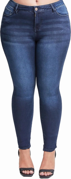 YMI Women's Plus Size Hyperdenim Super Stretchy Skinny Jeans