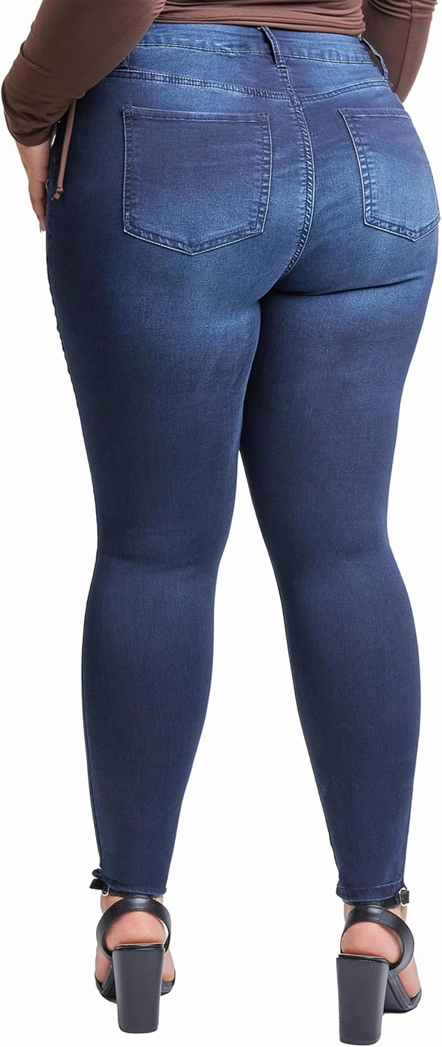 YMI Women's Plus Size Hyperdenim Super Stretchy Skinny Jeans